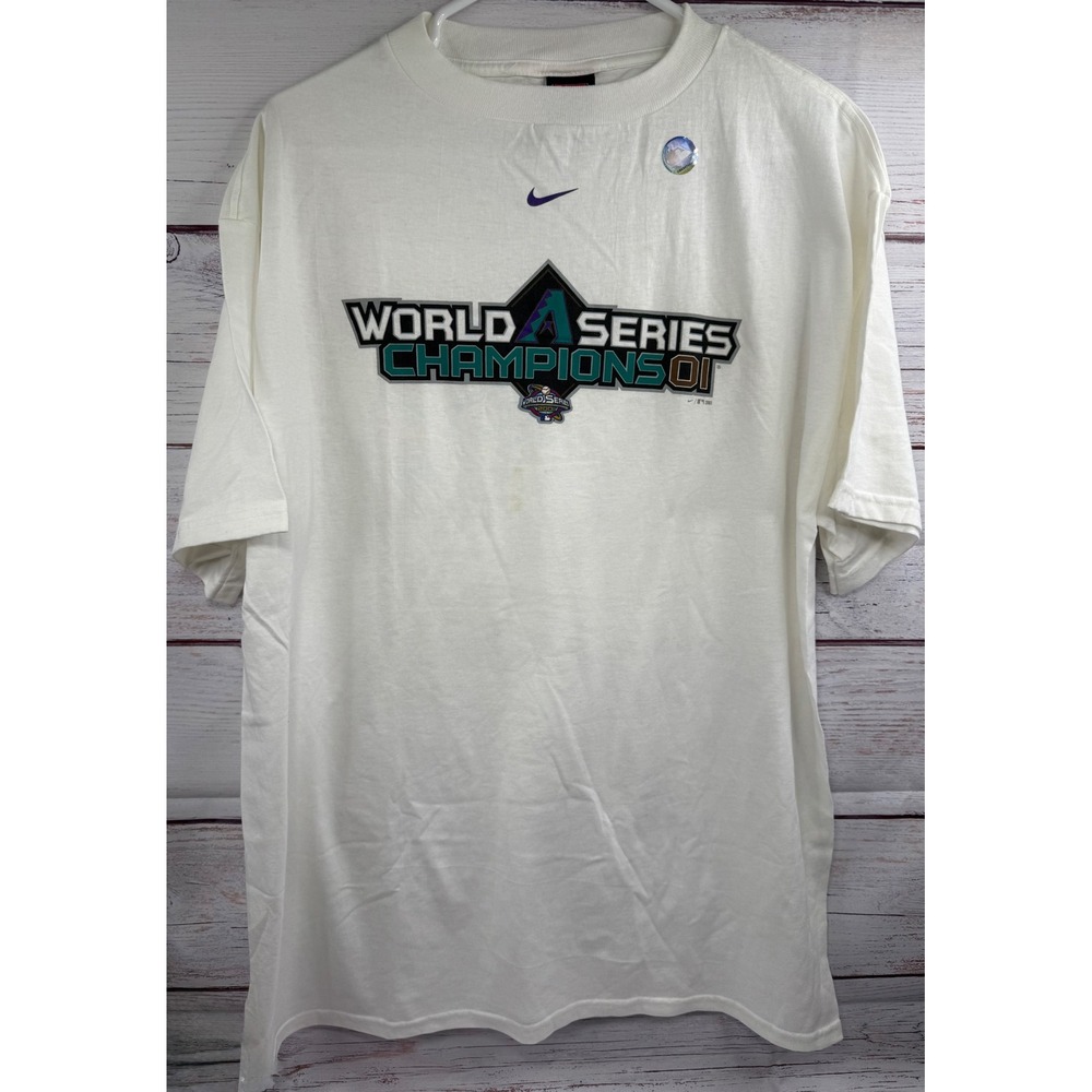 Nike Arizona Diamondbacks 2001 World Series Champions T-Shirt Mens Large White